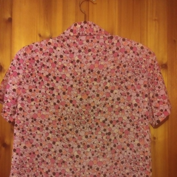 *NOTATIONS PINK and BROWN PRINT 2-IN-1 BLOUSE - Picture 3 of 8